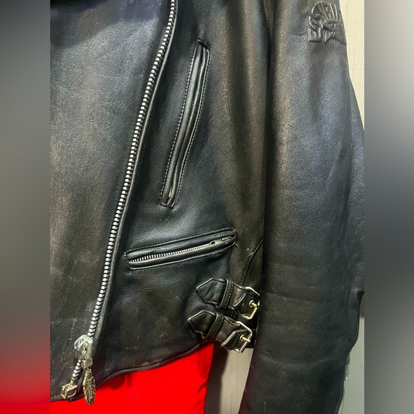 Vintage 100% Leather “Easy Rider” Motorcycle Jacket Sz L - Picture 2 of 11